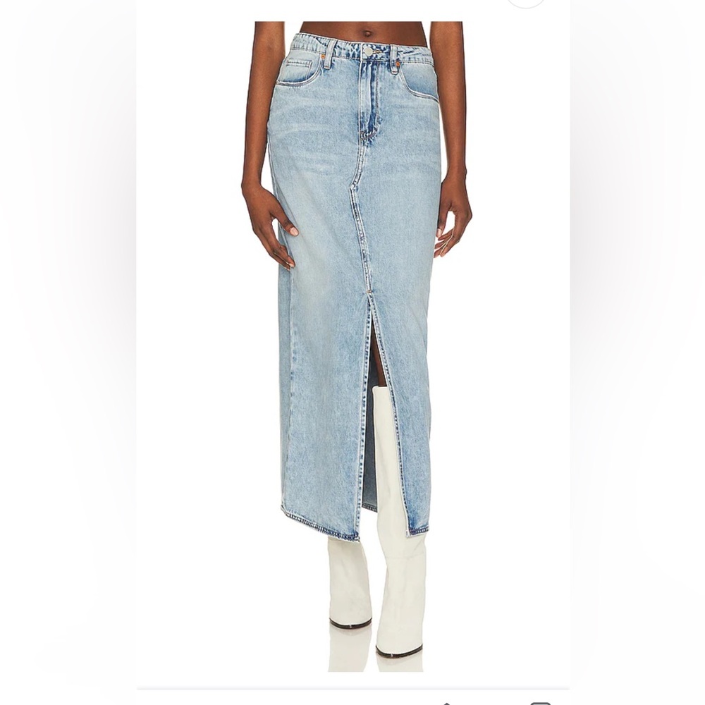 NWT BLANKNYC Mid Rise Denim Maxi Skirt in In My Mind